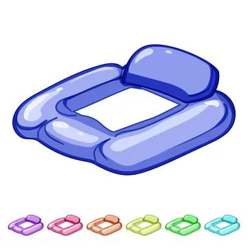 Bed inflatable mattress pool cartoon vector graphic Stock Illustration