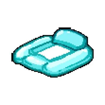 Bed inflatable mattress pool pixel art vector illustration Stockillustratie