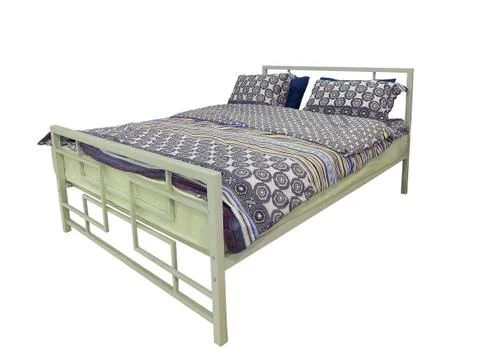 Bed isolated on white Stock Photos