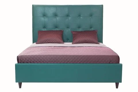 Bed isolated on white Stock Photos