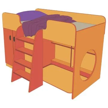 Bed kids icon illustration vector design isolated furniture bedroom backgroun 库存插图