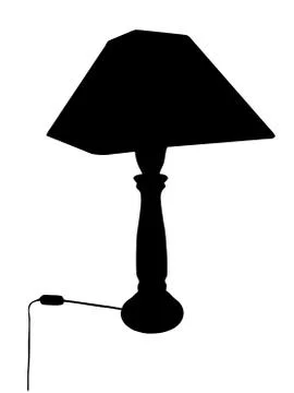 Bed lamp silhouette isolation Stock Illustration