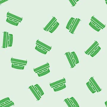 Bed leather glyph seamless pattern Stock Illustration