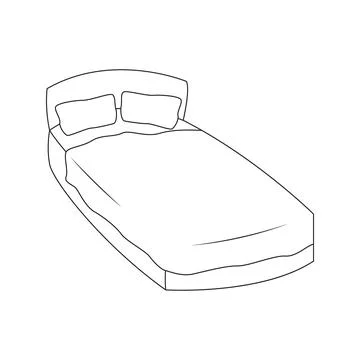Bed line art Stock Illustration