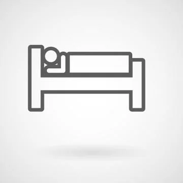 Bed line icon, vector Stock Illustration