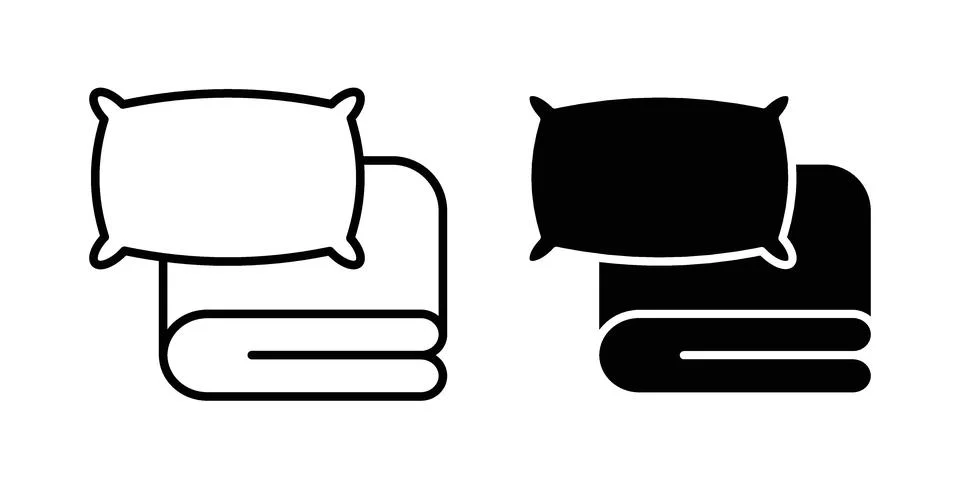 Bed linen icon bundle for website design projectsaging design Vector illust.. Stock Illustration