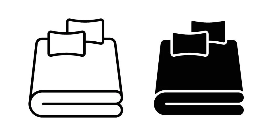 Bed linen icon for web projectsaging design Vector illustrationsn with pill.. Stock Illustration