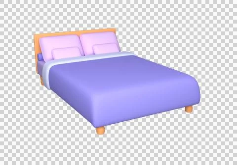 Bed with linens on isolated background Stock Illustration