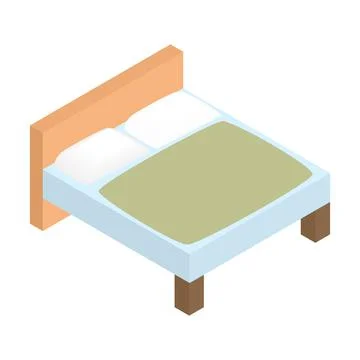 Bed linens isometric 3d icon Stock Illustration