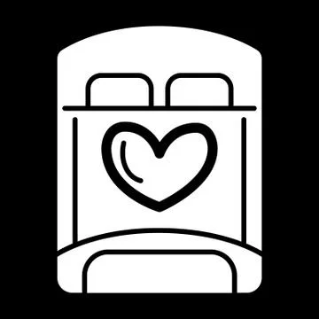 Bed for lovers simple vector icon. Black and white illustration of Bed for sex Stock Illustration