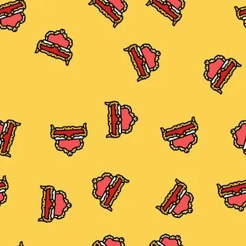 Bed luxury royal vector seamless pattern Stock Illustration