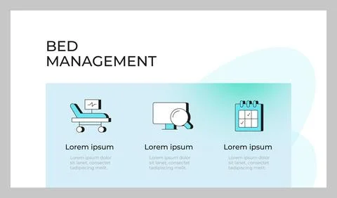 Bed management presentation slide template Stock Illustration