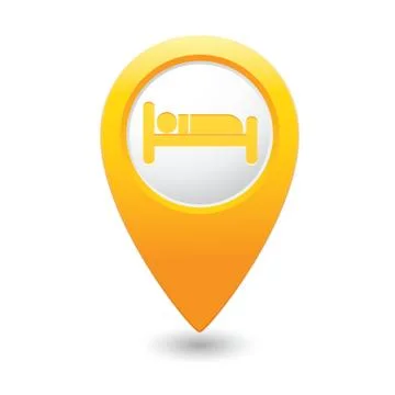 Bed MAP pointer yellow Stock Illustration