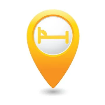 Bed MAP pointer yellow Stock Illustration