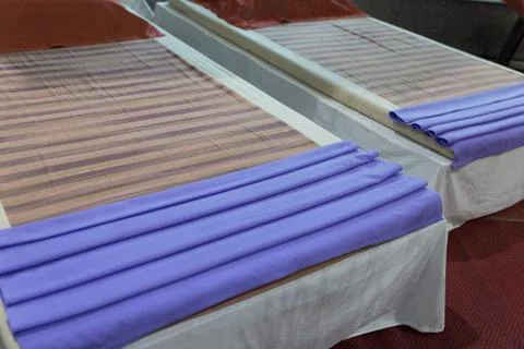 Bed for massage in spa Stock Photos