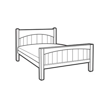 Bed in outline Illustrazione stock