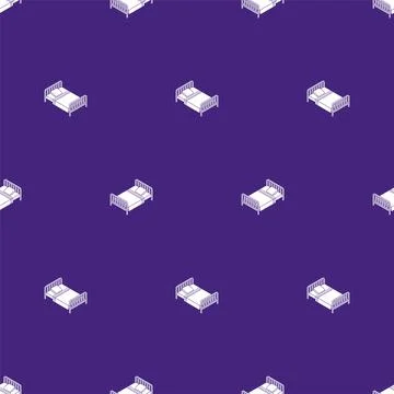 Bed pattern seamless. Bd with blanket and pillow background. texture for fabr Stock Illustration