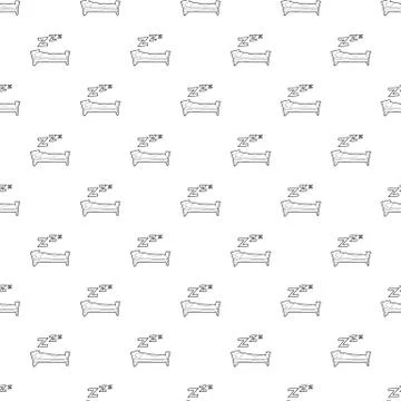 Bed pattern seamless Ilustración de archivo