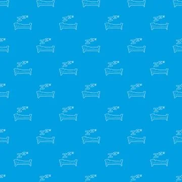 Bed pattern vector seamless blue イラスト素材