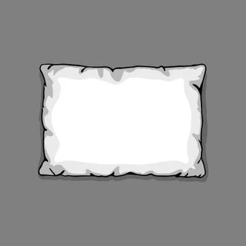 Bed pillow template isolated on gray background. Sketch illustration Illustrazione stock