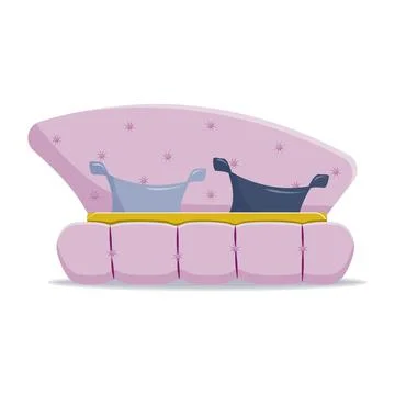Bed with pillows and mattress vector illlustration isolated on white background Stock Illustration