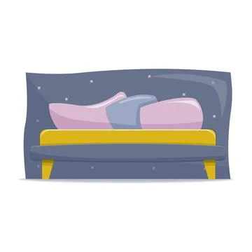 Bed with pillows and mattress vector illlustration isolated on white background Stock Illustration