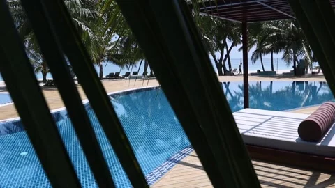 Bed Pool Maldives Stock Footage 170116852