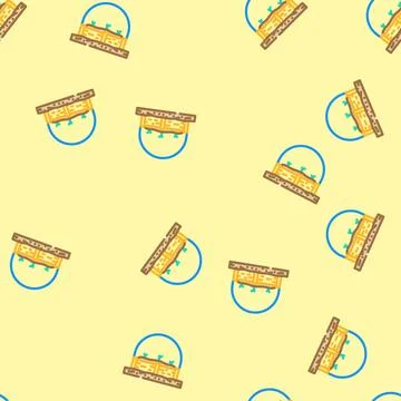 Bed preparation garden maintenance vector seamless pattern Stock Illustration