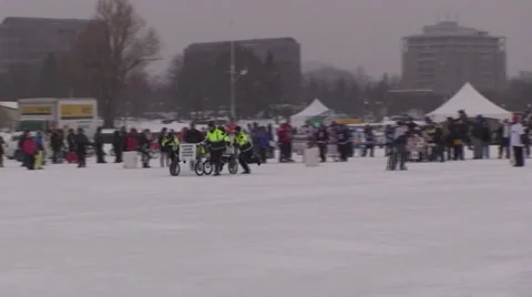 Bed races at Ottawa Winterlude #48 Stock Footage 34624501