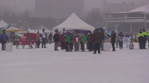 Bed races at Ottawa Winterlude #68 Stock Footage 34612574