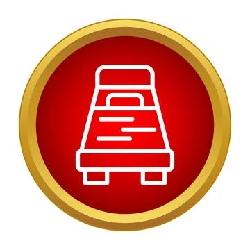 Bed on red button icon for sleep Stock Illustration