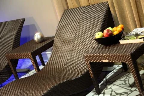 Bed for relaxation Stock Photos