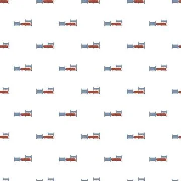 Bed repeating seamless pattern for bedroom design background Illustrazione stock