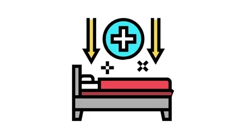 Bed rest hepatitis color icon animation Stock Footage 165032833