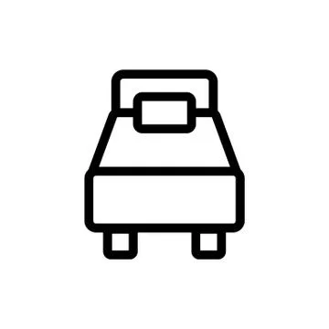 Bed for resting icon vector. Isolated contour symbol illustration Stock Illustration