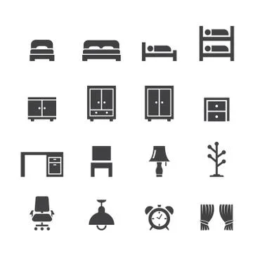 Bed room icon Stock Illustration