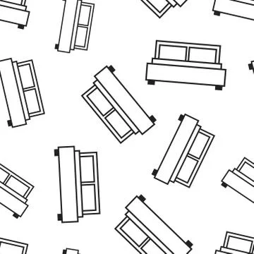 Bed seamless pattern background. Business flat vector illustration. Bed symbo Illustrazione stock