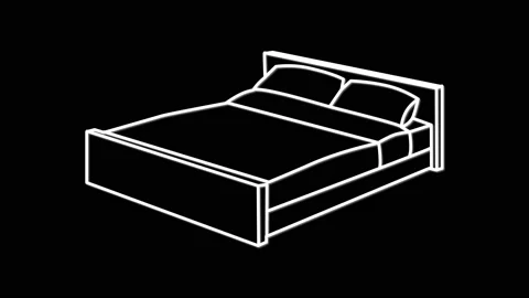 Bed self drawing animation. Line art. Bl... | Stock Video | Pond5