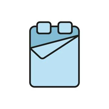 Bed sheet with pillow icon vector design templates simple and modern Stock Illustration
