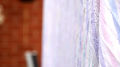 Bed sheet on washing line Stock Footage 101782154