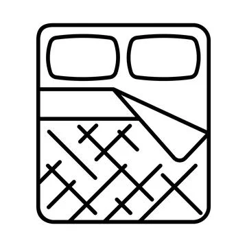 Bed sheets icon. Home decor element thin line illustration. Stock Illustration