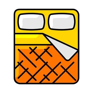 Bed sheets icon. Home decor element thin line illustration. Stock Illustration