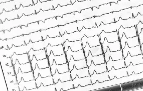 Bed side human  heart parameters measurement monitor display Stockfoto's