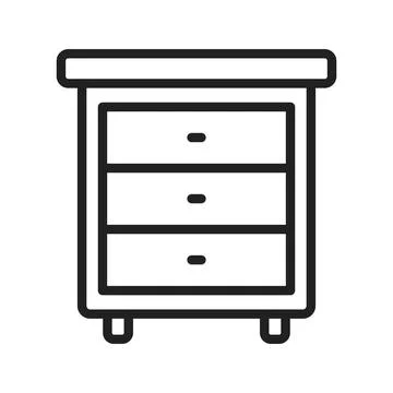 Bed Side Table Icon Image. Stock Illustration