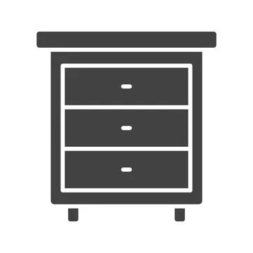 Bed Side Table Icon Image. Stock Illustration
