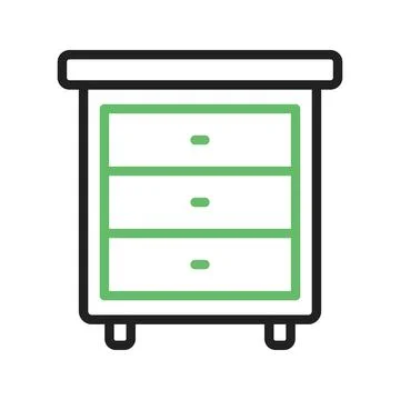 Bed Side Table Icon Image. Stock Illustration