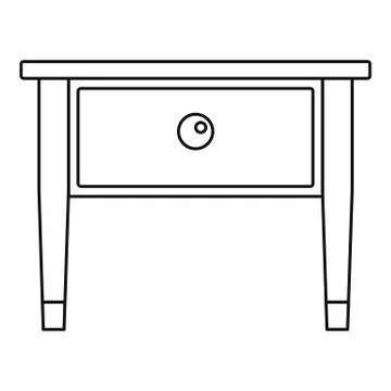 Bed side table icon, outline style Illustrazione stock