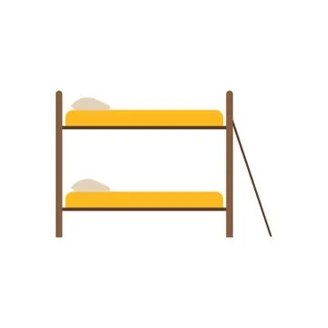 Bed side view vector icon comfortable apartment. Bedding room luxury pictogra Stock Illustration