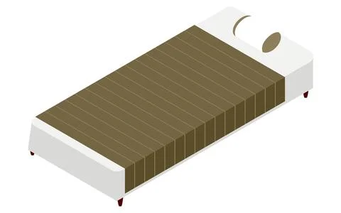 Bed with simple sheets, isometric Stock Illustration