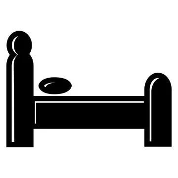 Bed, simple vector symbol, set isolated on white Stock Illustration